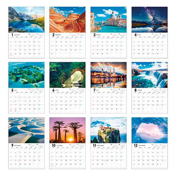 【まとめ買い】2027 壁掛け A3 絶景 0936/308707