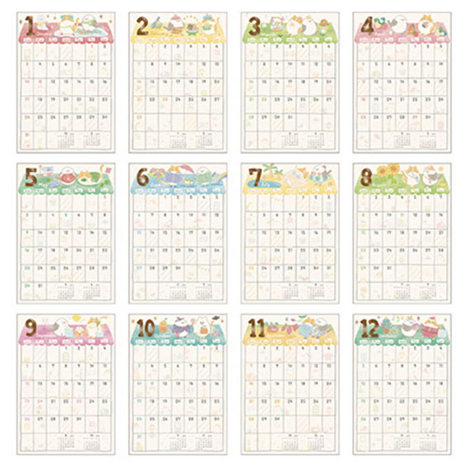 【まとめ買い】2027 壁掛け A3 ねことシマエナガのマンション 0936/308709