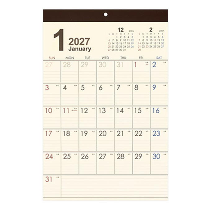 【まとめ買い】2027 壁掛け A3 シンプルベーシックデザイン 0936/308710