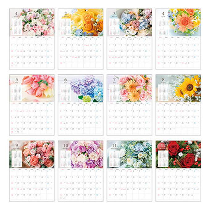 【まとめ買い】2027 壁掛け A4 フラワー写真 0936/308721