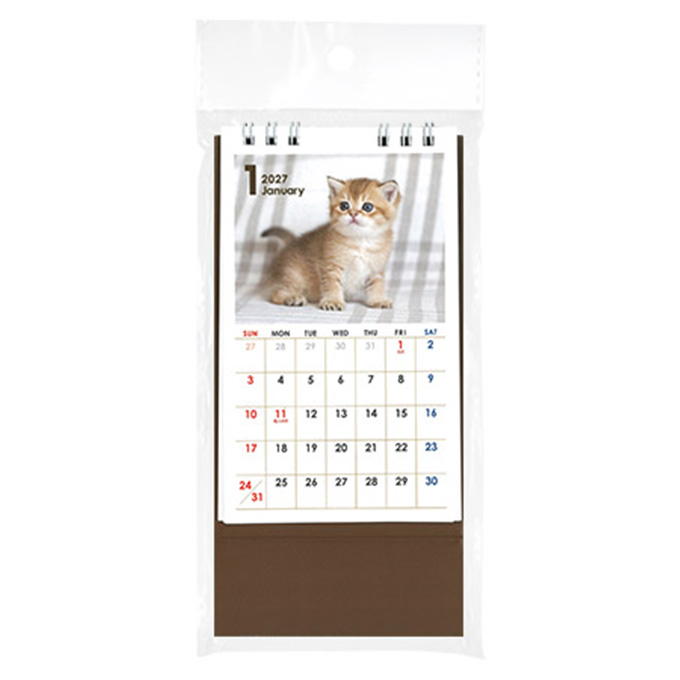 【まとめ買い】2027 卓上タテ型 ネコ写真 0936/308731