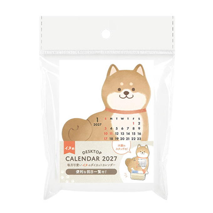 【まとめ買い】2027 卓上ダイカット ウッドスタンド イヌ柄 0936/308740