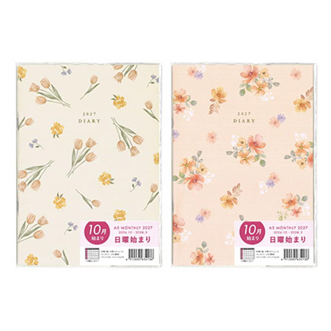 【まとめ買い】2027 A5日曜始まり 24枚 花柄 0936/308753