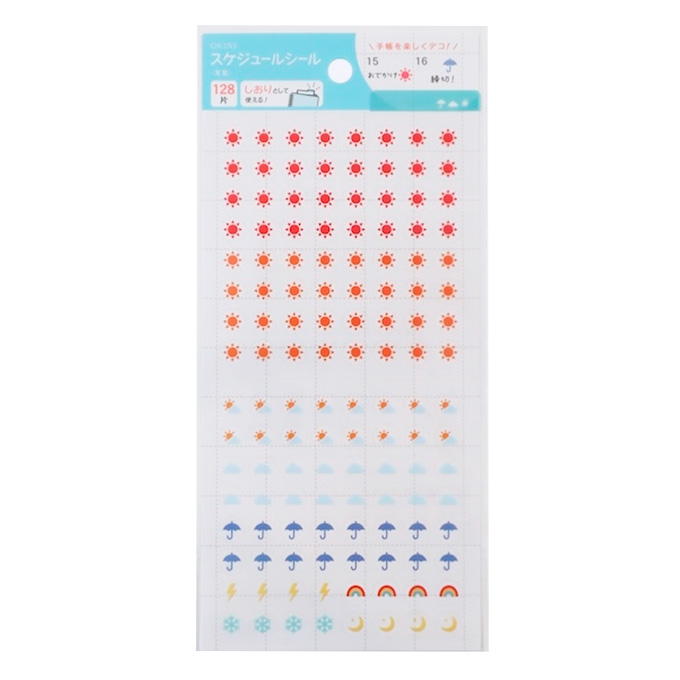【まとめ買い】スケジュールシール 128P 天気 0911/308849
