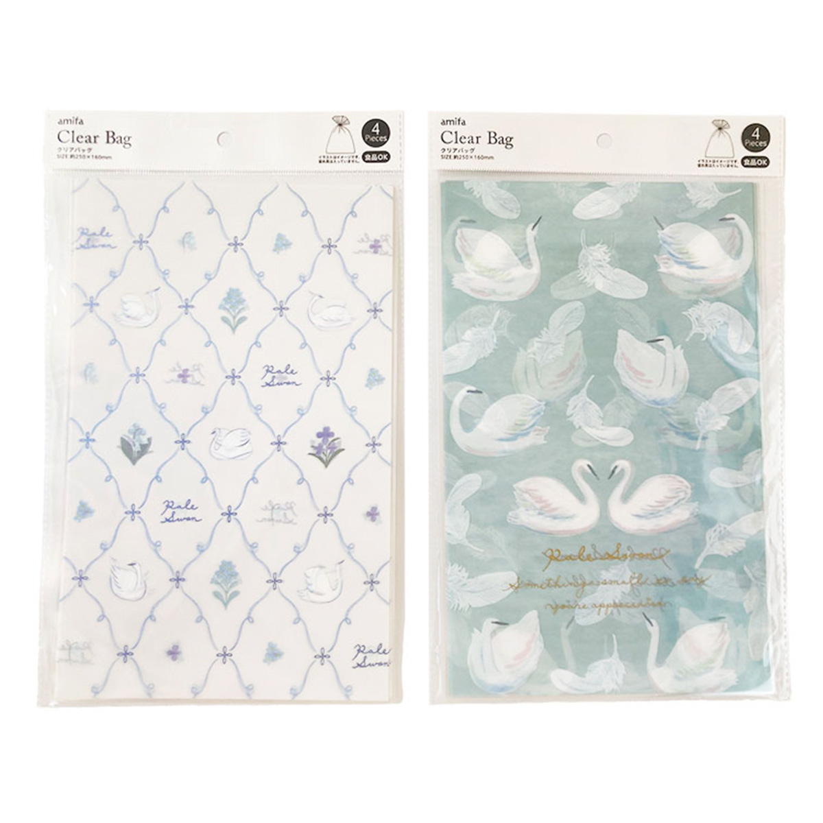 【まとめ買い】クリアバッグ L 4P ペールスワン 0356/308920
