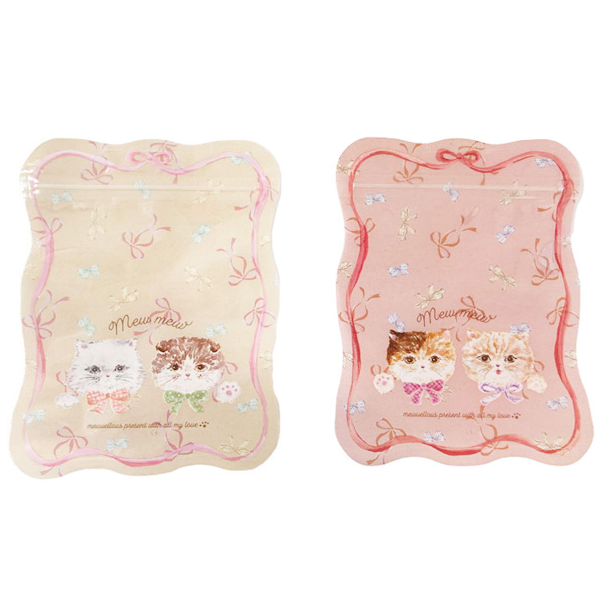 【まとめ買い】ダイカットジップバッグ M 4P キャット 0356/308949