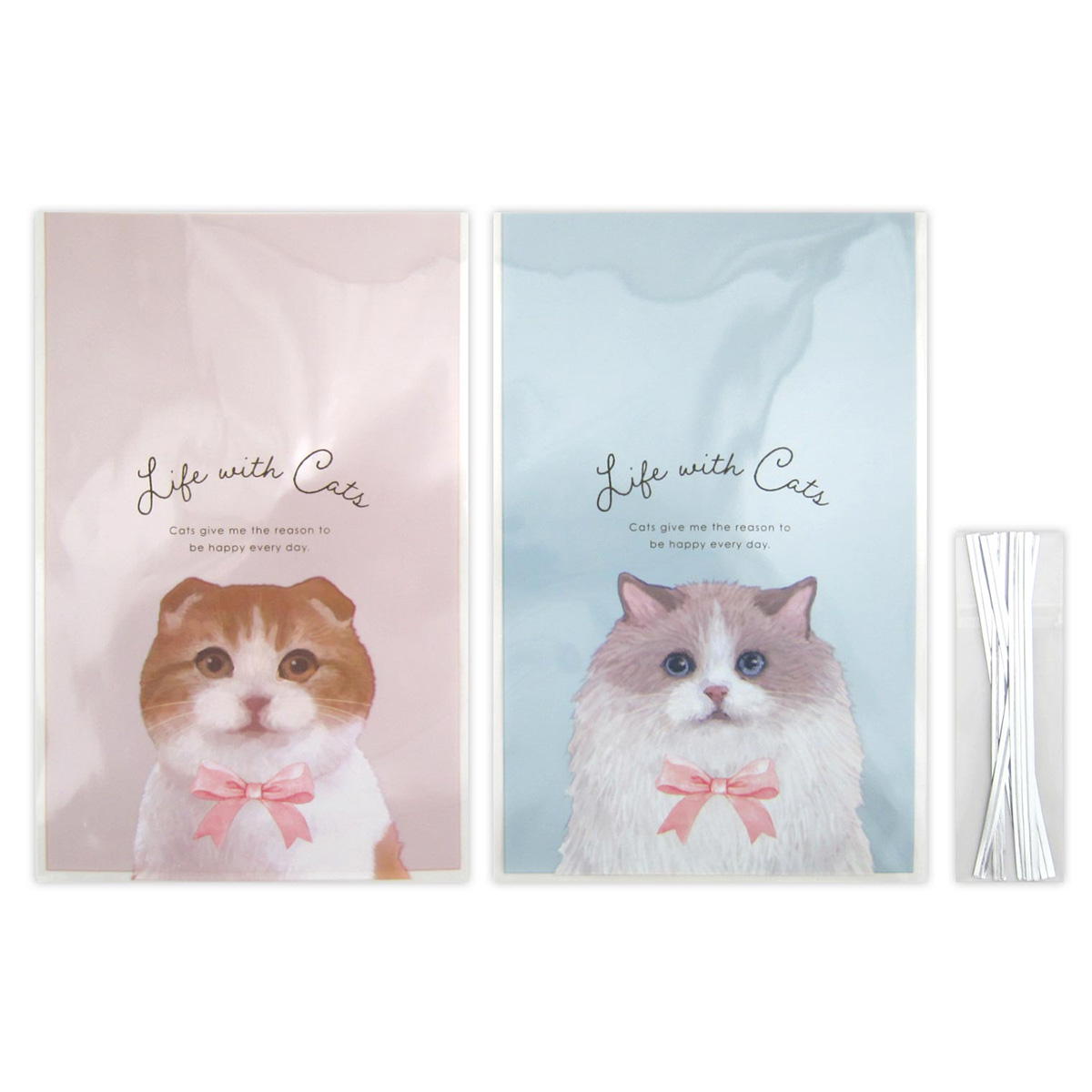 【まとめ買い】クリアバッグ 猫柄A 6枚 0915/309022