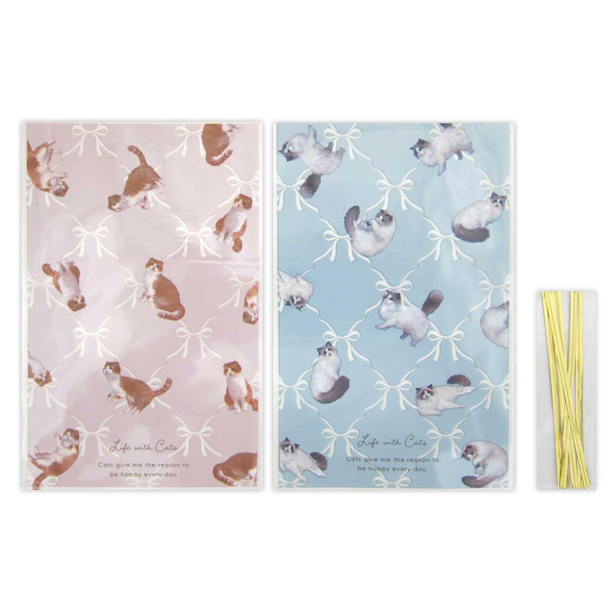 【まとめ買い】クリアバッグ 猫柄B 6枚 0915/309023