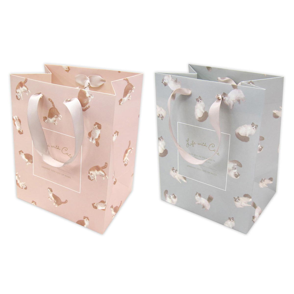 【まとめ買い】ペーパーバッグ タテ 猫柄 0915/309028