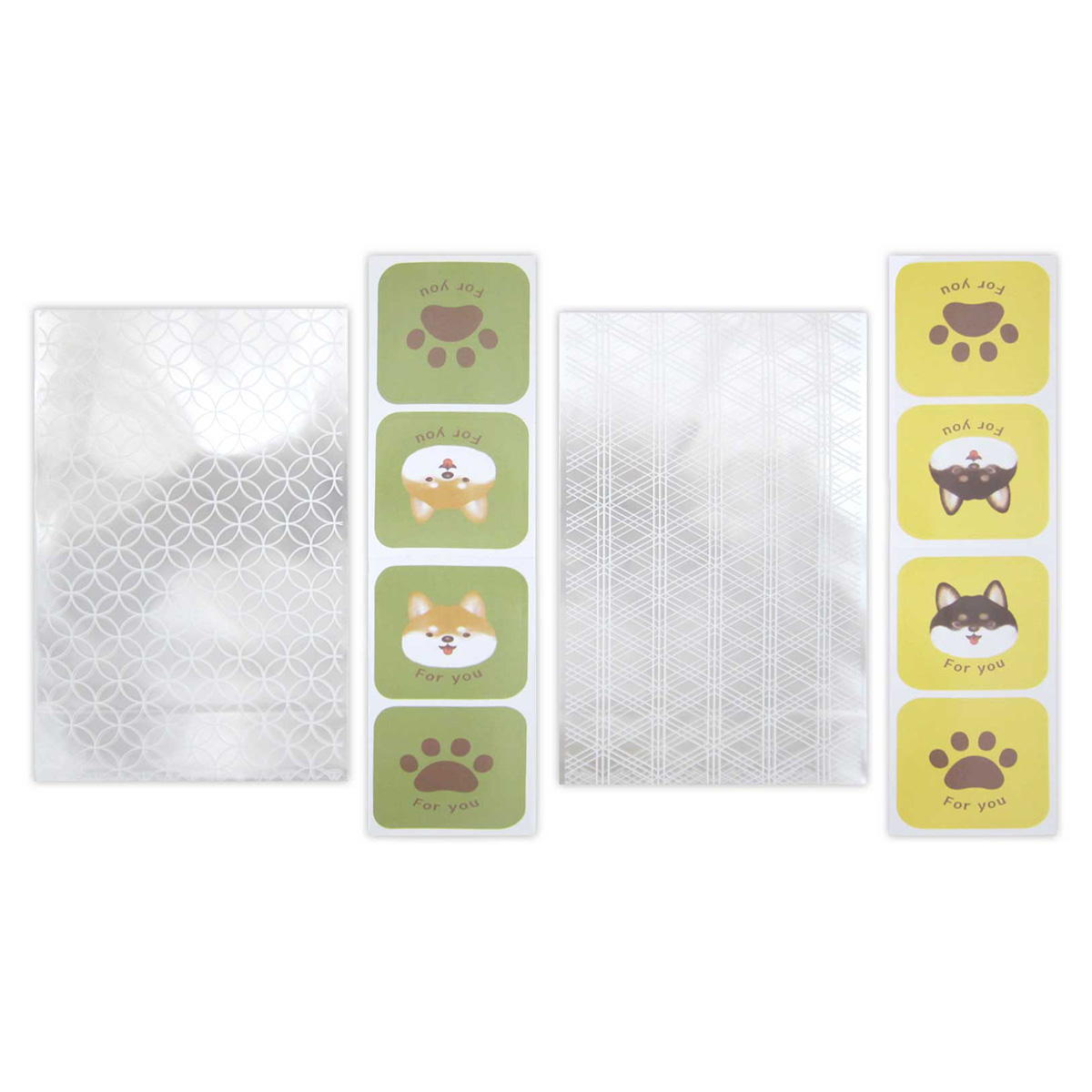 【まとめ買い】クリアバッグ 底マチ付き 柴犬柄 4枚 0915/309038