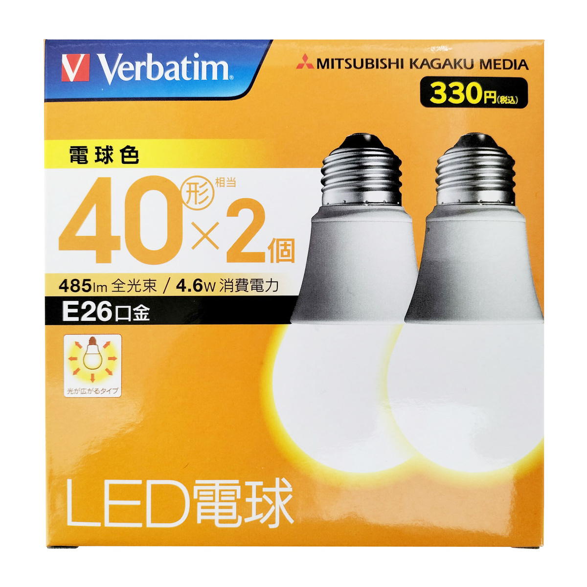 【まとめ買い】三菱LED電球40W電球色2個 0474/309433