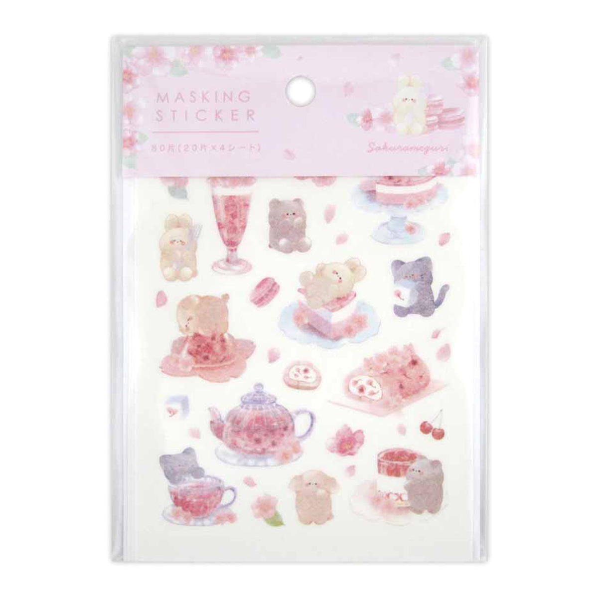 【まとめ買い】マスキングダイカットシール 桜巡り SE スイーツ柄 80片 0915/309527
