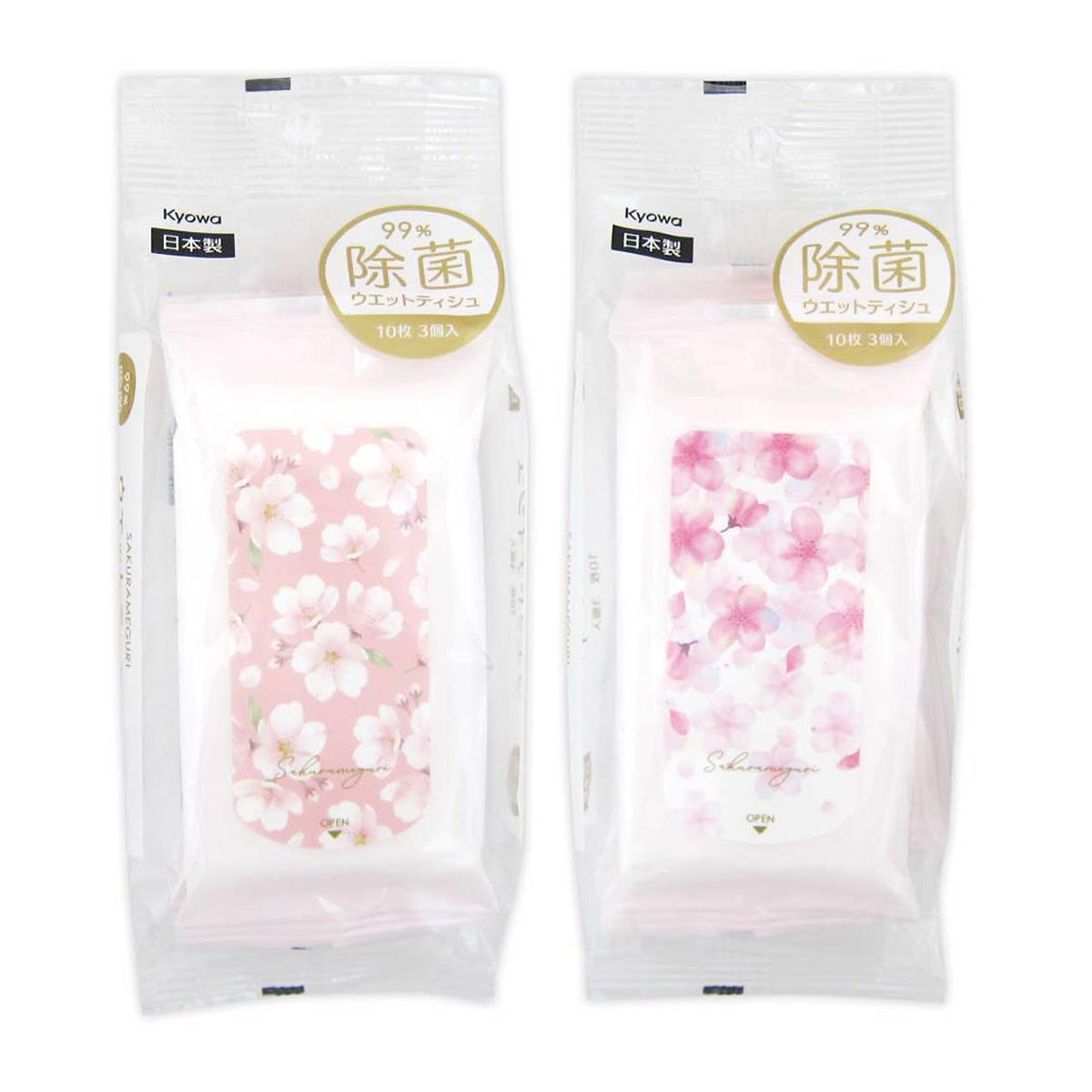 【まとめ買い】99%除菌ウエットティシュ携帯用桜巡りSE10枚3個入 0915/309530