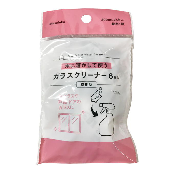 【まとめ買い】水に溶かして使うガラスクリーナー6個入 錠剤型 1855/309713