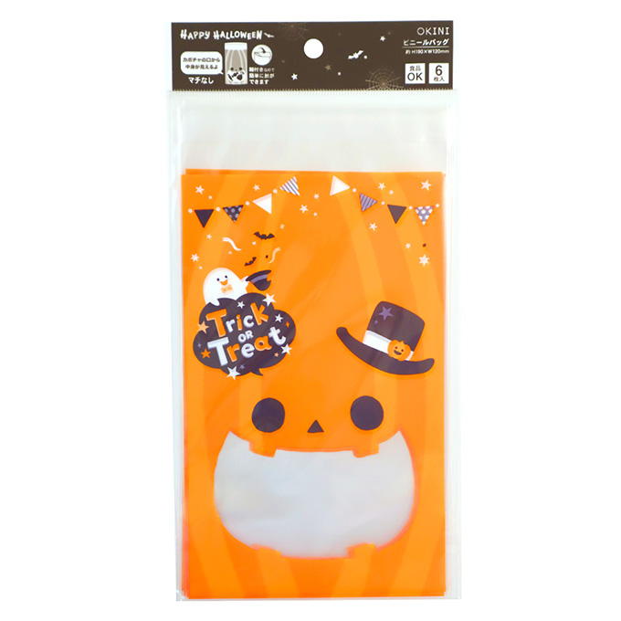 【まとめ買い】ビニールバッグ 糊付 6P パンプキン 0911/309896