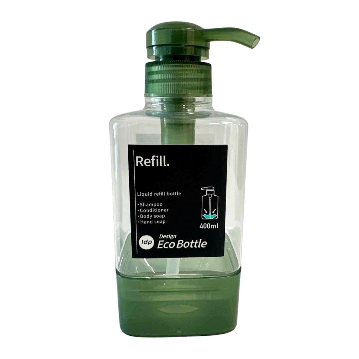 【まとめ買い】1dp　残さず使えるエコボトル400ML　角　グリーン9001/311544