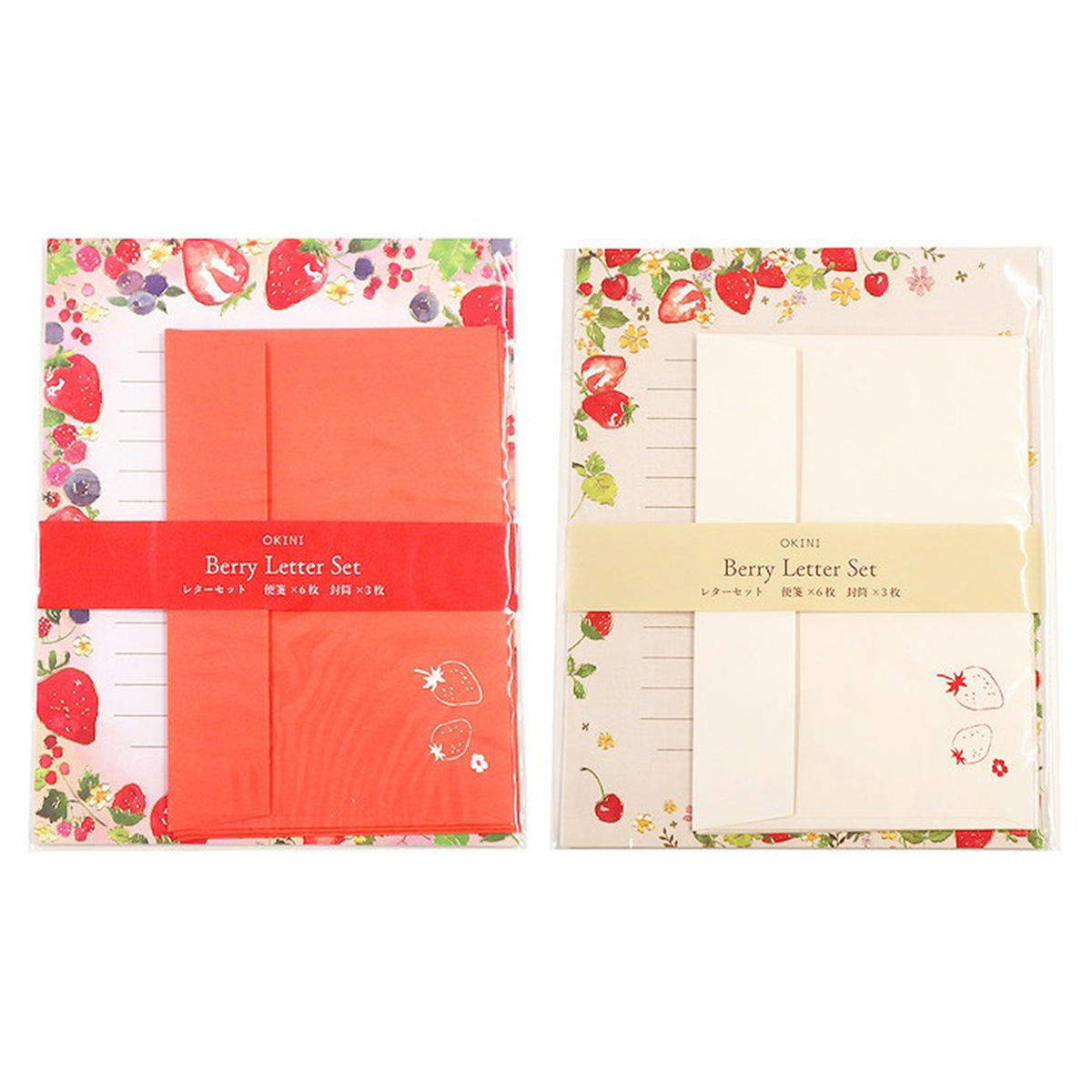 【まとめ買い】レターセット 箔押し 3セット ベリー 0911/313568