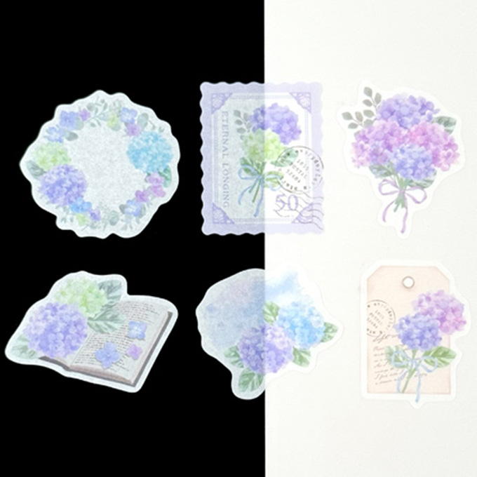 【まとめ買い】フレークシールサマーフラワー紫陽花柄 0936/314475