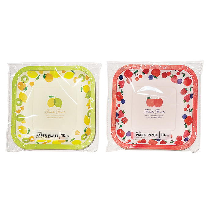 【まとめ買い】ペーパープレート 10P スクエア フレッシュフルーツ 0356/314826