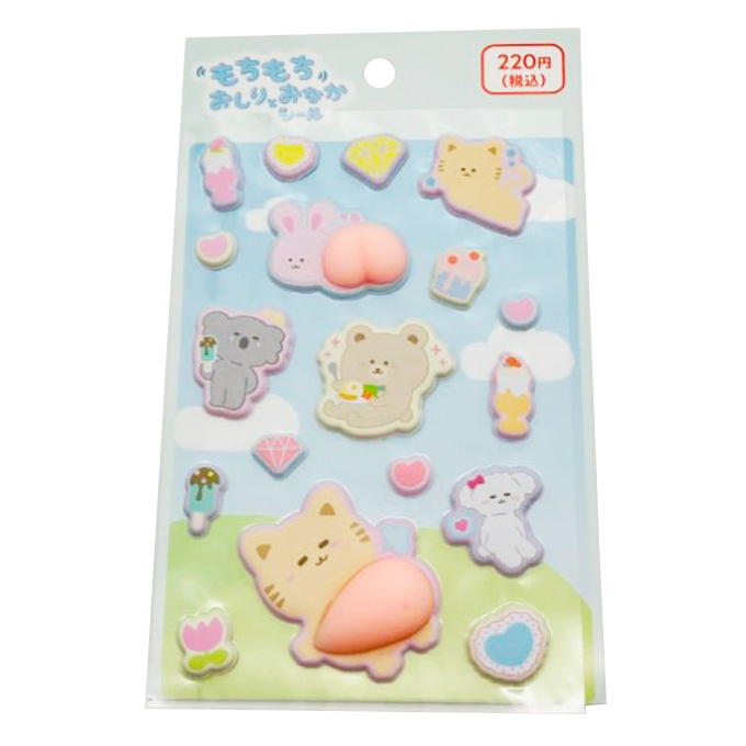 【まとめ買い】もちもちおしりとおなかシール イロイロアニマル 9001/314878