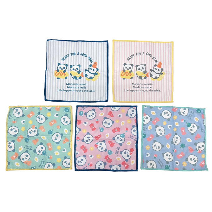 【まとめ買い】ふきん5枚セット パンダ柄 0834/314887