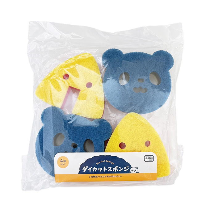【まとめ買い】ダイカットスポンジ 4P パンダ型 0834/314889