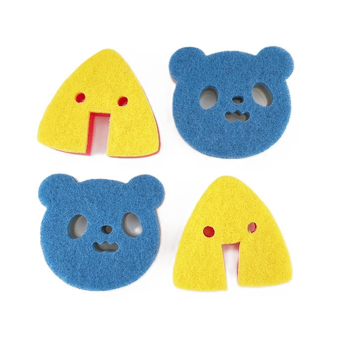 【まとめ買い】ダイカットスポンジ 4P パンダ型 0834/314889