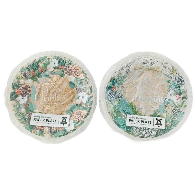 【まとめ買い】ペーパープレート 6P ナチュラルクリスマス 0356/315809