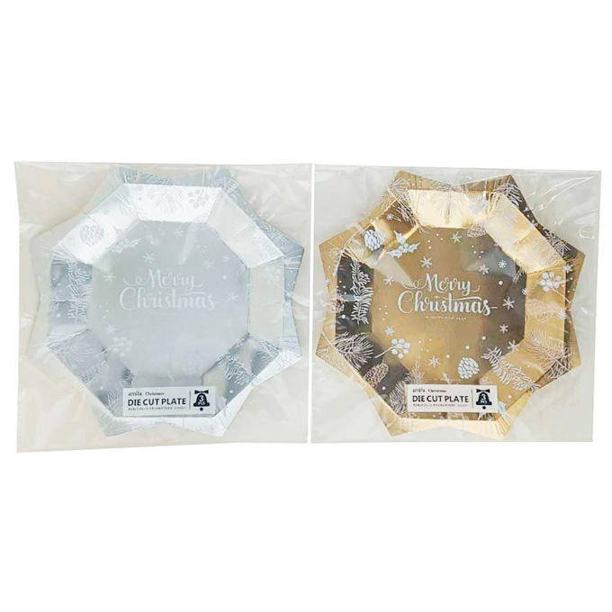 【まとめ買い】ダイカットプレート 3P ナチュラルクリスマス・シャイニー 0356/315813