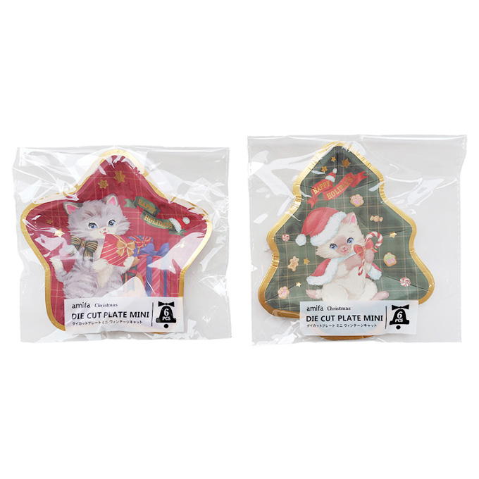 【まとめ買い】ダイカットプレート ミニ 6P ヴィンテージキャット 0356/315819