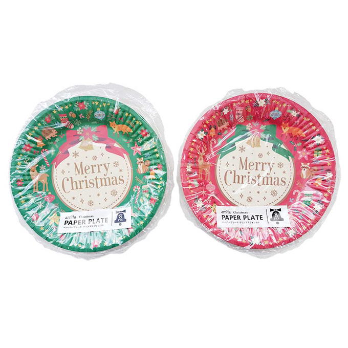 【まとめ買い】ペーパープレート 8P クリスマスフォレスト 0356/315835