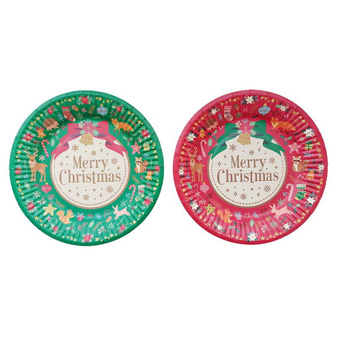 【まとめ買い】ペーパープレート 8P クリスマスフォレスト 0356/315835