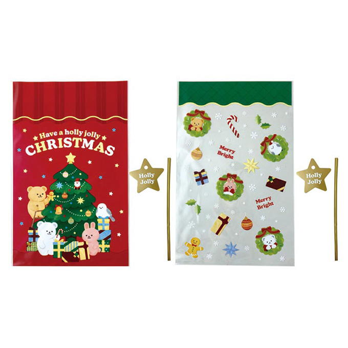 【まとめ買い】クリアバッグ L 4P タグ付 クリスマスフレンズ 0356/315853