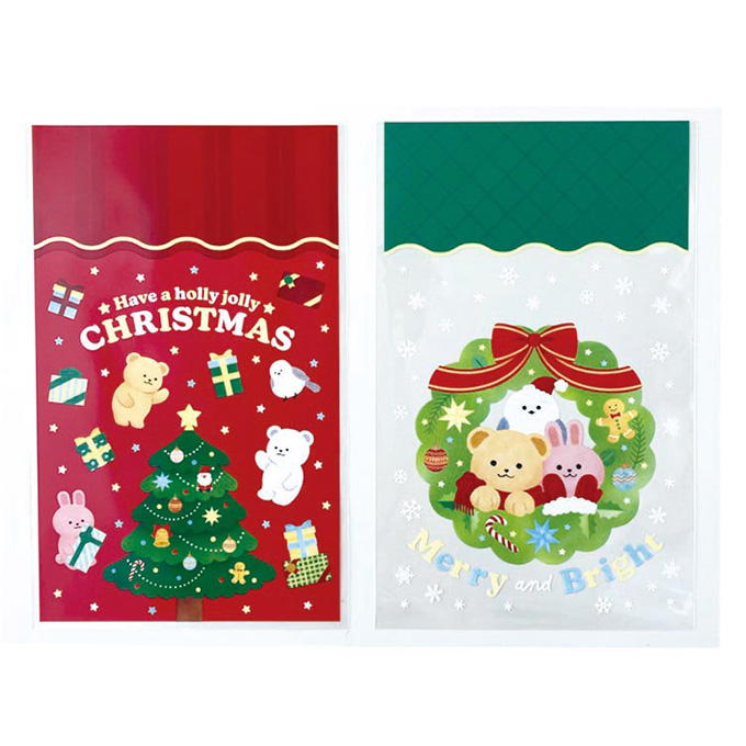 【まとめ買い】クリアバッグ M 6P クリスマスフレンズ 0356/315854