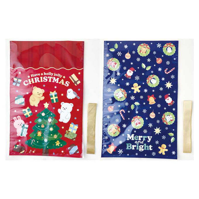 【まとめ買い】ダブル不織布バッグ リボン付 クリスマスフレンズ 0356/315855