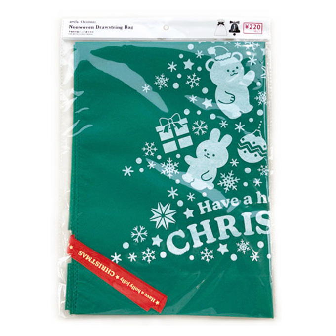 【まとめ買い】不織布巾着バッグ底マチ付3Lクリスマスフレンズ 0356/315856