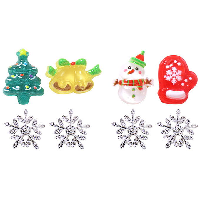 【まとめ買い】ネイルパーツゆるかわクリスマス4個 0490/315875