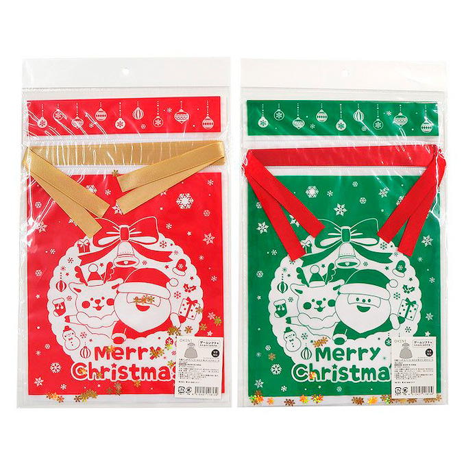 【まとめ買い】巾着バッグPE クリスマスリース 30×20cm 0911/315917