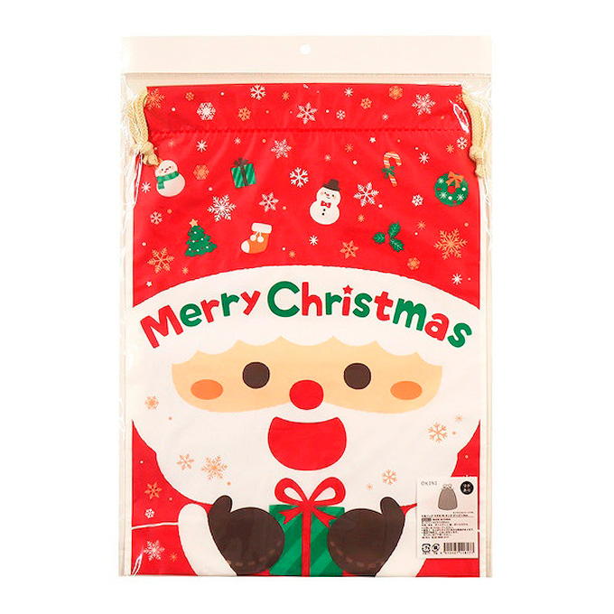 【まとめ買い】巾着バッグPE サンタ 37×27×9cm 0911/315921