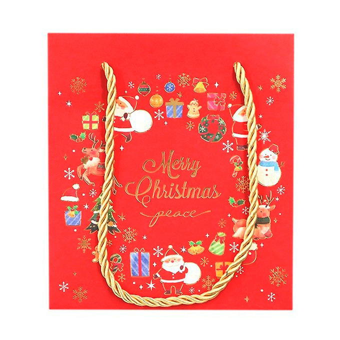 【まとめ買い】手提げバッグ キラキラクリスマス 17×15×9cm 0911/315952