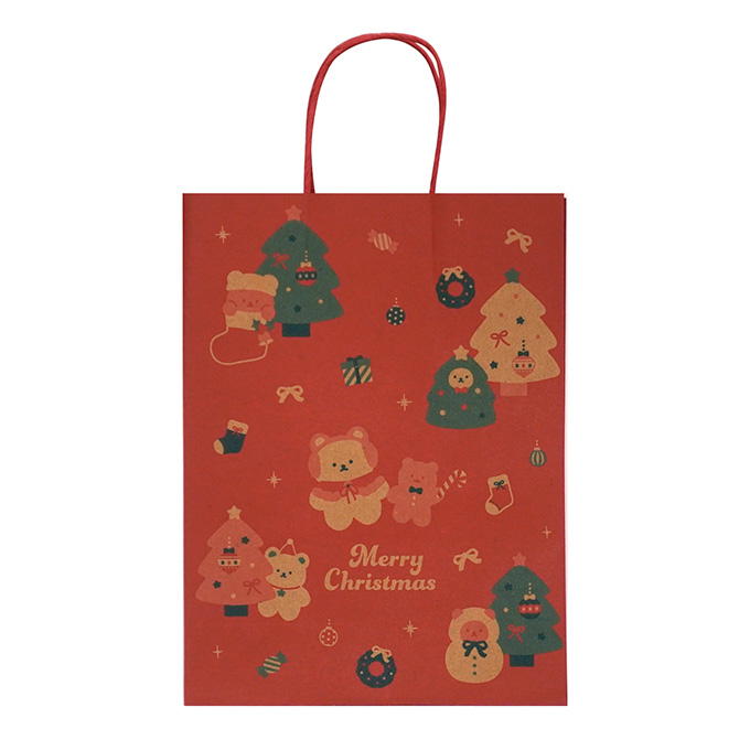 【まとめ買い】クラフトペーパーバッグ2枚ベアクリスマス 0936/316103