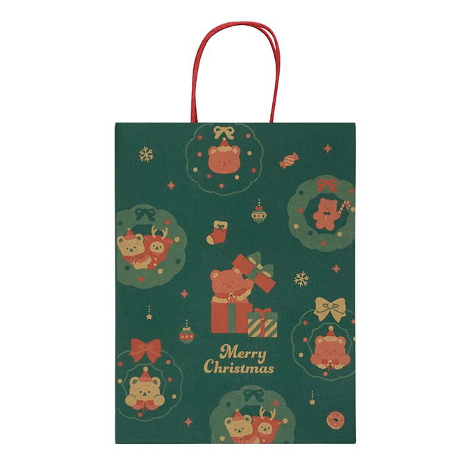 【まとめ買い】クラフトペーパーバッグ2枚ベアクリスマス 0936/316103