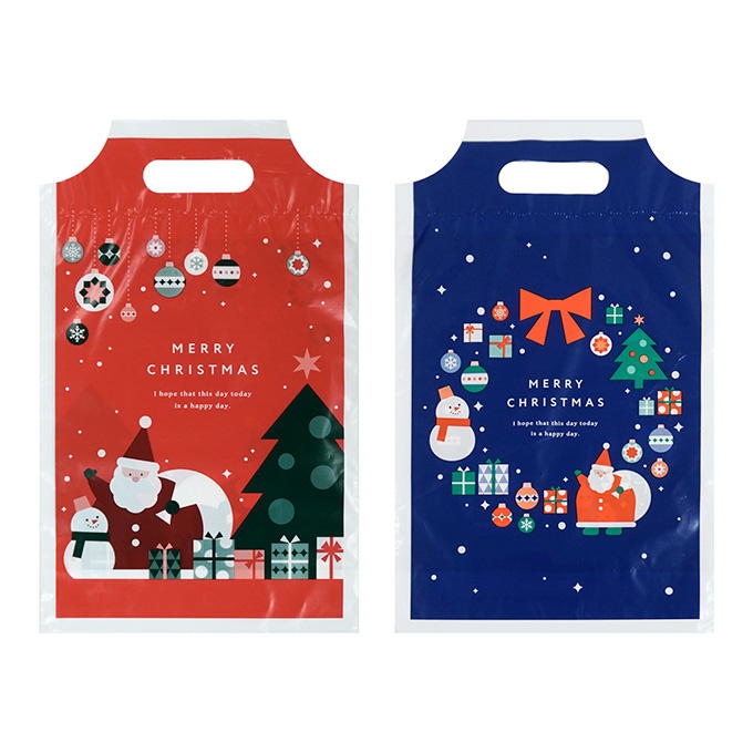 【まとめ買い】PEハンドルバッグ 4枚 モダンクリスマス柄 0936/316109