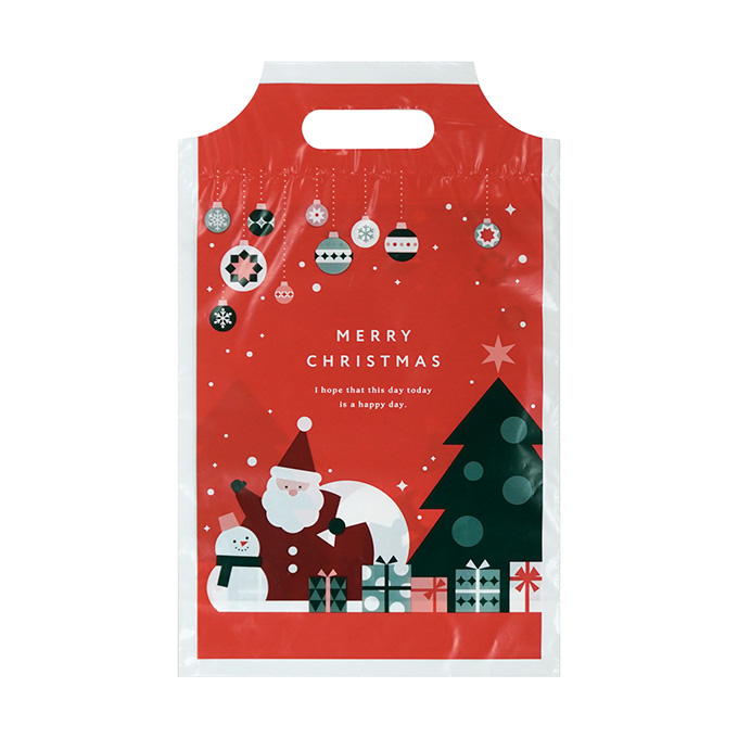 【まとめ買い】PEハンドルバッグ 4枚 モダンクリスマス柄 0936/316109