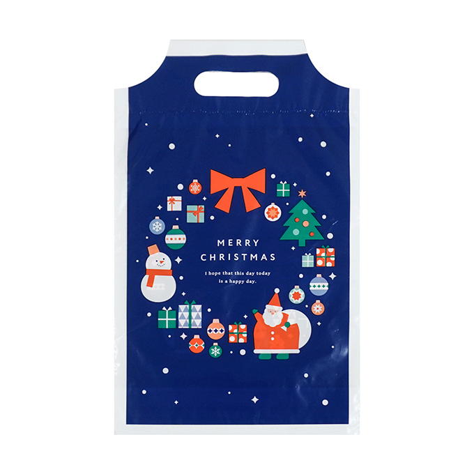 【まとめ買い】PEハンドルバッグ 4枚 モダンクリスマス柄 0936/316109