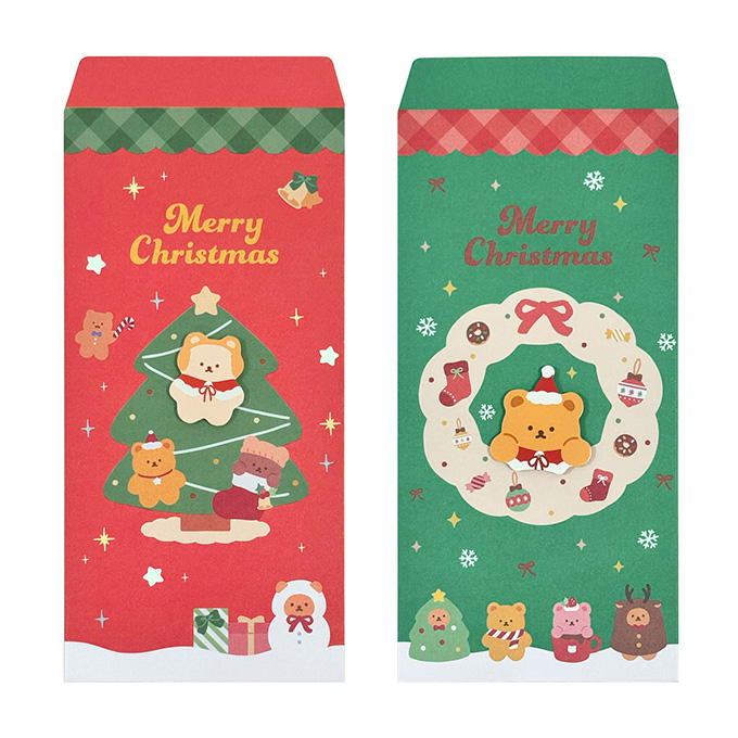 【まとめ買い】金封 4枚 ベアクリスマス柄 0936/316112