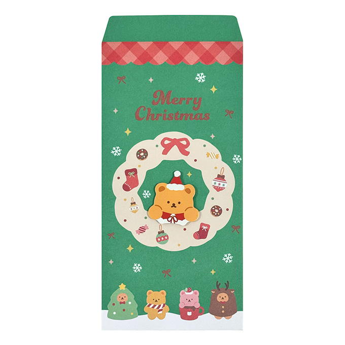 【まとめ買い】金封 4枚 ベアクリスマス柄 0936/316112