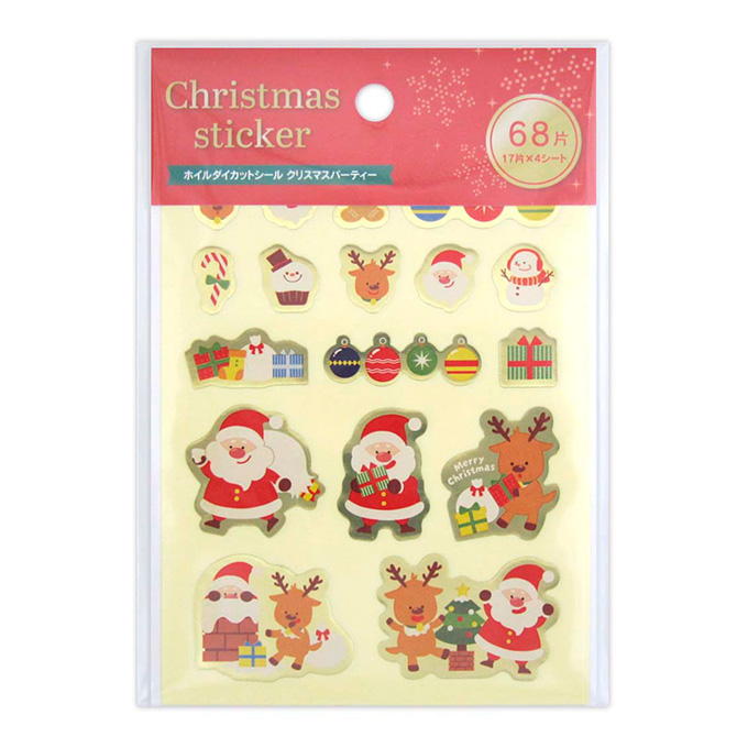 【まとめ買い】ホイルダイカットシール クリスマスパーティー CC 68片 0915/316128