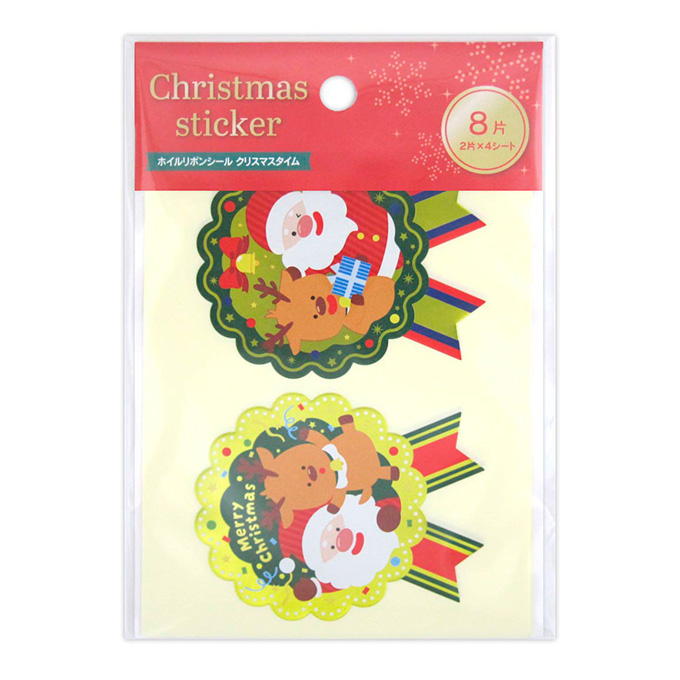 【まとめ買い】ホイルリボンシール クリスマスタイム CC 8片 0915/316130