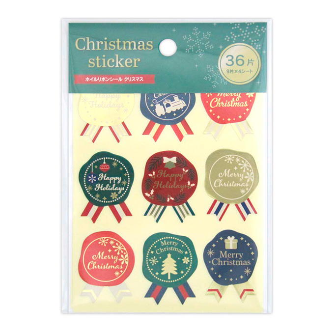 【まとめ買い】ホイルリボンシール クリスマス CC 36片 0915/316133